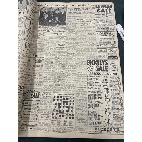 86A - A LARGE BOOK CONTAINING ALL EDITIONS OF THE EVENING SENTINEL JAN 1 - 31 1953