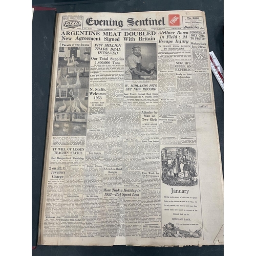 86A - A LARGE BOOK CONTAINING ALL EDITIONS OF THE EVENING SENTINEL JAN 1 - 31 1953