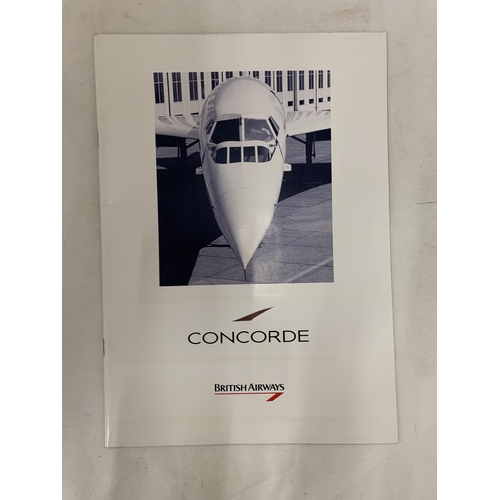 163 - A FOLDER CONTAINING CONCORDE ITEMS