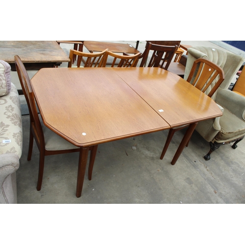 2859 - A RETRO TEAK MEREDEW EXTENDING DINING TABLE, 59