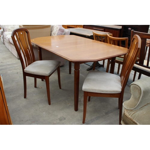 2859 - A RETRO TEAK MEREDEW EXTENDING DINING TABLE, 59