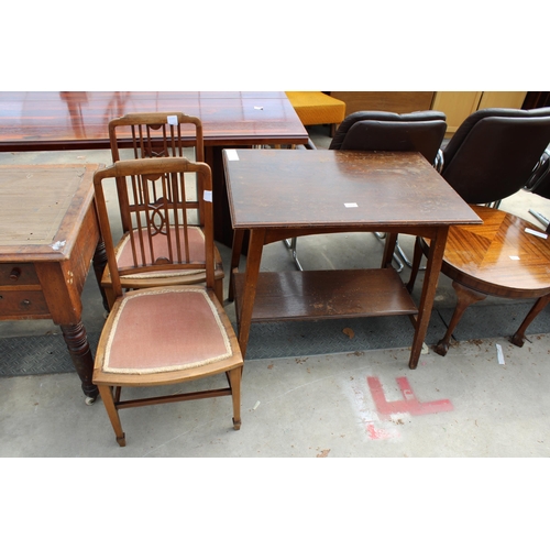 2912 - AN EARLY 20TH CENTURY OAK TWO TIER CENTRE TABLE, 30