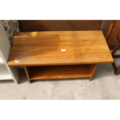 2951 - A RETRO TEAK EFFECT TWO TIER COFFEE TABLE