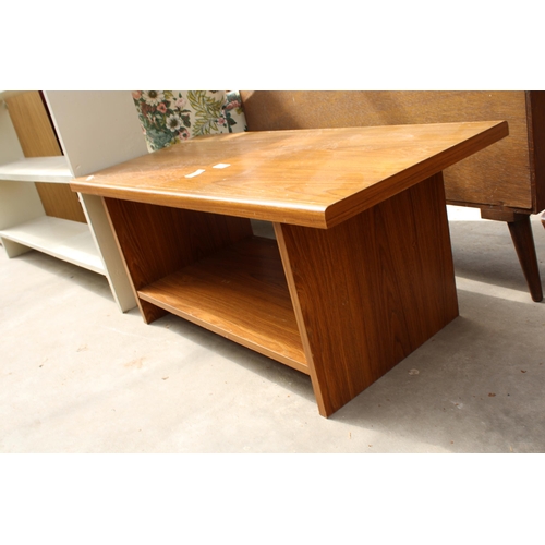 2951 - A RETRO TEAK EFFECT TWO TIER COFFEE TABLE