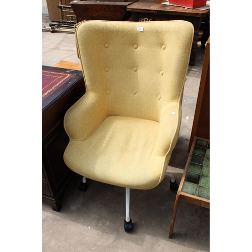 2957 - AN ARANAE SPIDER LEG YELLOW SWIVEL CHAIR