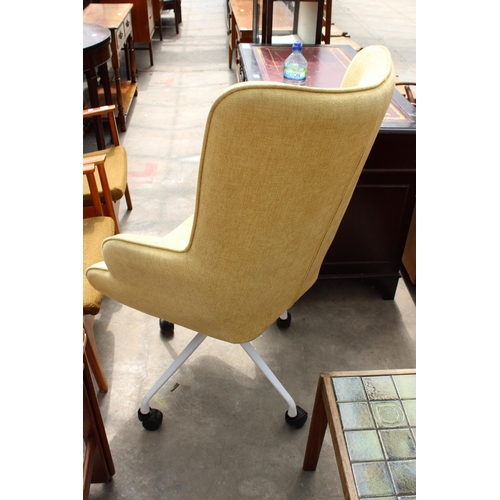 2957 - AN ARANAE SPIDER LEG YELLOW SWIVEL CHAIR