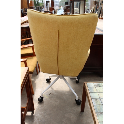 2957 - AN ARANAE SPIDER LEG YELLOW SWIVEL CHAIR