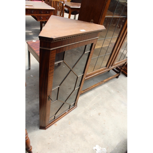 3003 - A REPRODUCTION MAHOGANY ASTRAGAL GLAZED CORNER CUPBOARD