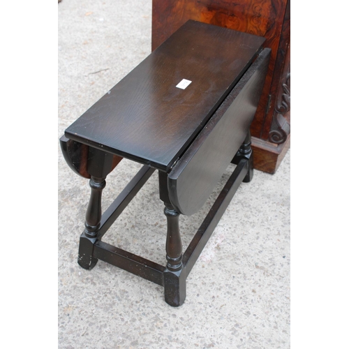 3114 - A MODERN OAK MINIATURE DROP LEAF TABLE