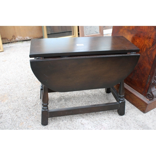 3114 - A MODERN OAK MINIATURE DROP LEAF TABLE