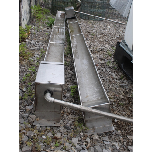 1016 - 2 STAINLESS STEEL TROUGHS 8' X 5' X 4'  NO VAT