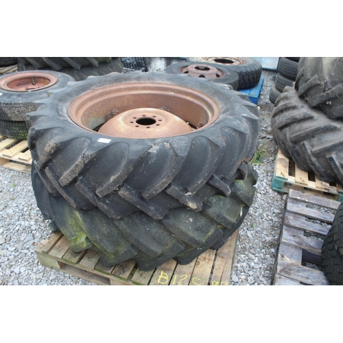 1036 - 2 REAR TRACTOR WHEELS AND TYRES  NO VAT