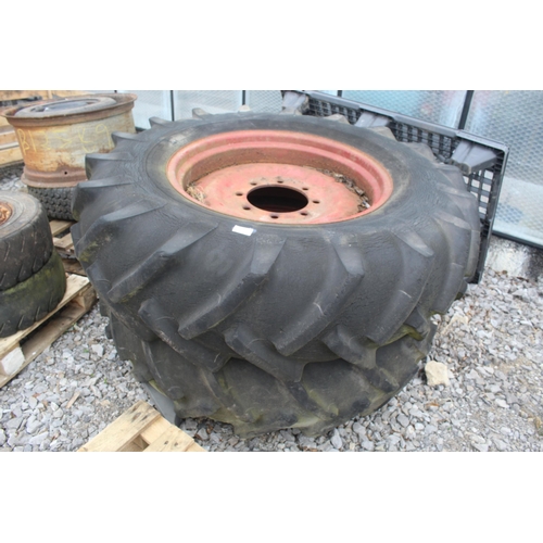 1038 - 2 ROAR TRACTOR WHEELS AND TYRES 13-28  + VAT