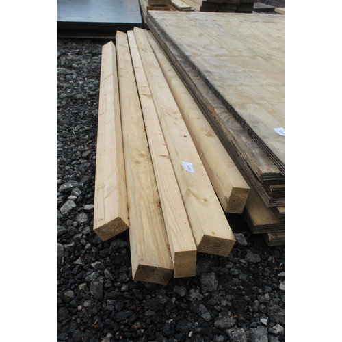 1050 - 6 PLANED WOODEN LENGTHS 3 X 2  NO VAT