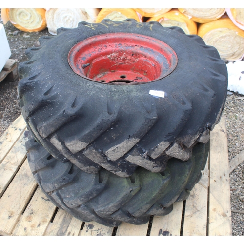 1064 - 2 WHEELS AND TYRES 11.5-8-15.3  NO VAT