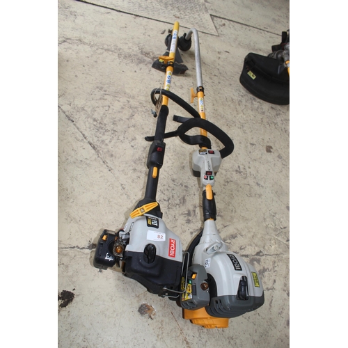 82 - 2 RYOBI STRIMMERS + VAT