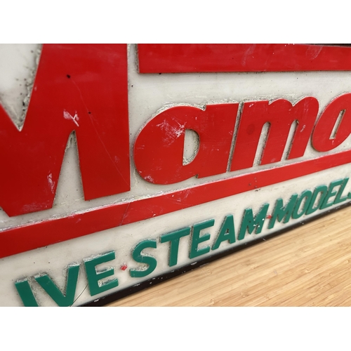 360A - AN ILLUMINATED MAMOD LIVE STEAM MODELS SIGN (L:64.5CM H:30CM)