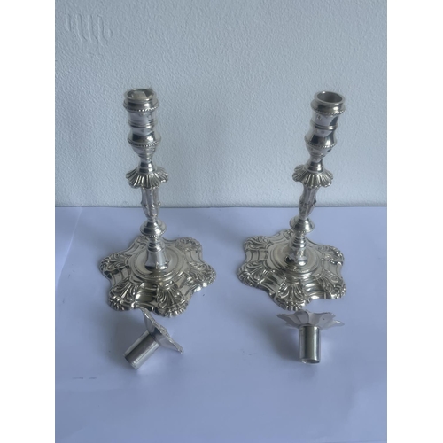 3 - A PAIR OF DECORATIVE HALLMARKED BIRMINGHAM SILVER CANDLESTICKS GROSS WEIGHT 450 GRAMS