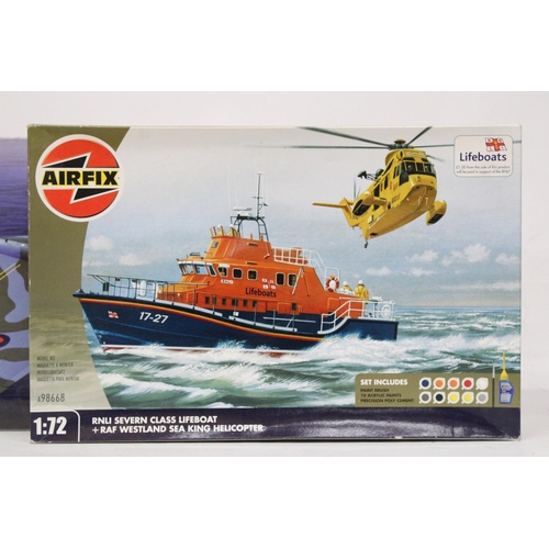 320 - TWO LARGE UNOPENED AIRFIX KITS TO INCLUDE AN AVRO VULCAN B MK2 FALKLANDS WAR 25 YEARS AND A RNLI SEV... 