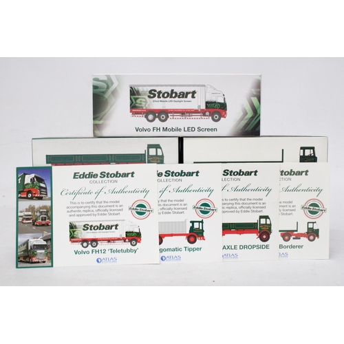 326 - FIVE AS NEW BOXED EDDIE STOBART WAGONS TO INCLUDE A VOLVO FH12 TELETUBBY 27m2 MOBILE LED DAYLIGHT SC... 