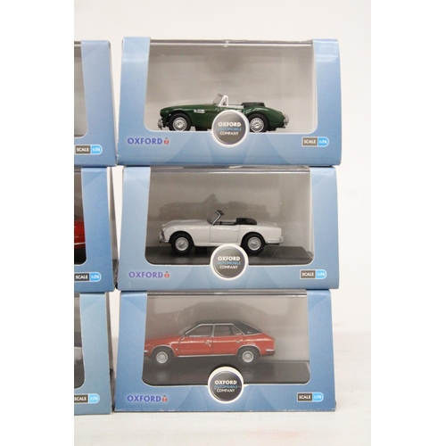 334 - SIX VARIOUS AS NEW AND BOXED OXFORD AUTOMOBILE COMPANY VEHICLES