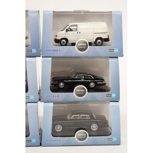 337 - SIX VARIOUS AS NEW AND BOXED OXFORD AUTOMOBILE COMPANY VEHICLES