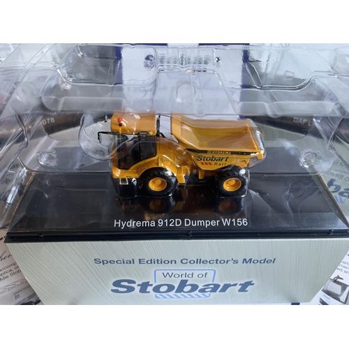 380 - FOUR BOXED STOBART VEHICLES TO INCLUDE A ROAD SWEEPER, CHERRY PICKER, FUEL TANKER AND DUMPER THREE W... 