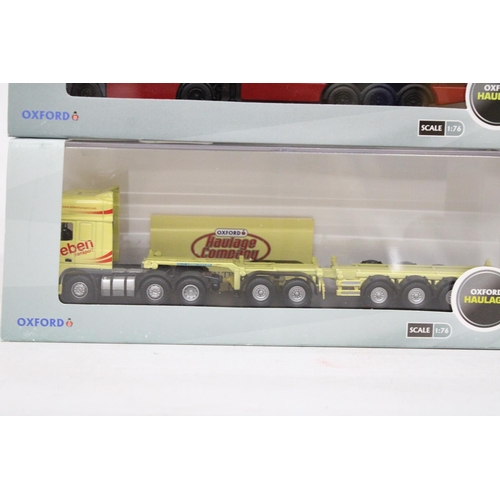 405 - THREE AS NEW AND BOXED OXFORD HAULAGE WAGONS