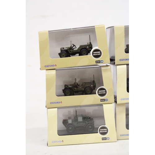 411 - SIX AS NEW AND BOXED OXFORD MILITARY VEHICLES