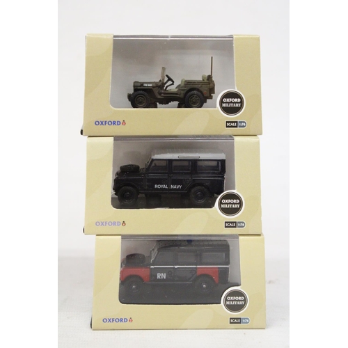 414 - SIX AS NEW AND BOXED OXFORD MILITARY VEHICLES