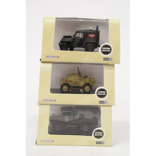 414 - SIX AS NEW AND BOXED OXFORD MILITARY VEHICLES