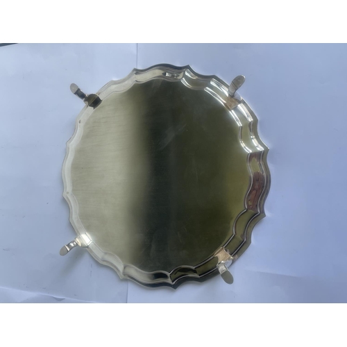 5 - A HALLMARKED SHEFFIELD SILVER SALVER GROSS WEIGHT 326 GRAMS