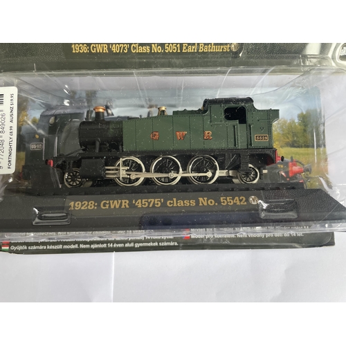 424 - FOUR BOXED AMER CON TRAIN ENGINE MODELS TO INCLUDE THREE STEAM AND A BRITISH RAIL INTERCITY