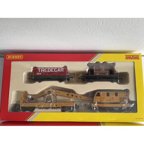 428 - TWO AS NEW AND BOXED HORNBY 00 GAUGE SETS TO INCLUDE THE BREAKDOWN PACK AND A PACK OF THREE LMS BOX ... 