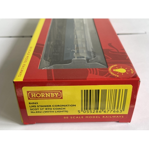 429 - THREE BOXED HORNBY 00 GAUGE CARRIAGES TO INCLUDE A BRAKE STANDARD OPEN, AN LMS STANIER CORONATION SC... 