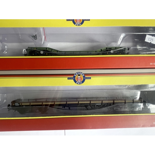 464 - TWO BOXED OXFORD 00 GAUGE FREIGHT FLATBED CARRIAGES