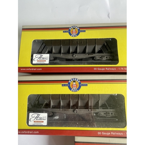 466 - FIVE BOXED OXFORD RAIL 00 GAUGE FREIGHT HOPPER WAGONS