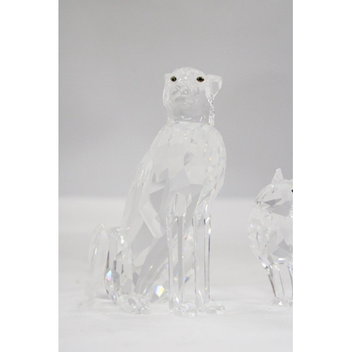 103 - A SWAROVSKI CRYSTAL WOLF PLUS A SWAROVSKI CHEETAH