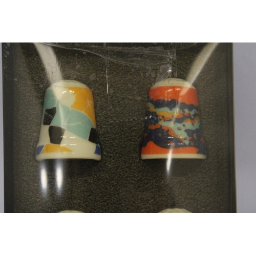 122 - A SET OF SIX SPANISH GRUDI DESIGNED CERAMIC THIMBLES