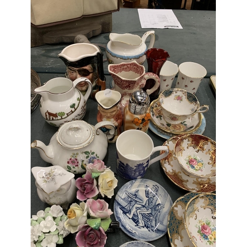 164 - A LARGE QUANTITY OF CERAMIC AND CHINA TO INCLUDE PARAGON CUPS AND SAUCERS, FLORAL POSIES, CROWN STAF... 