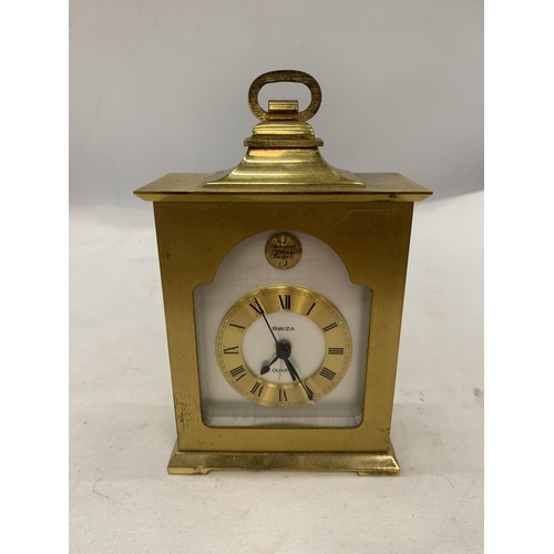 175 - TWO BRASS MANTLE CLOCKS