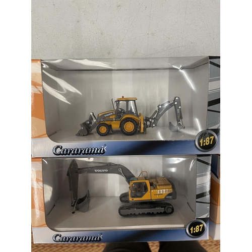 503 - FIVE BOXED CARARAMA CONSTRUCTION VEHICLES 1:87 SCALE