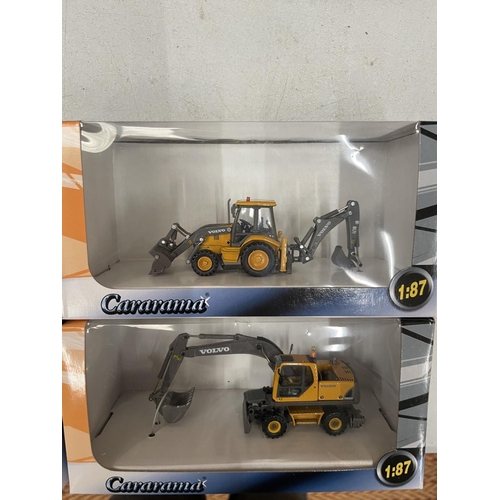 503 - FIVE BOXED CARARAMA CONSTRUCTION VEHICLES 1:87 SCALE