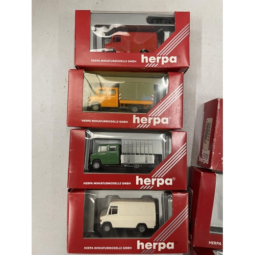 504 - FOURTEEN BOXED HERPA VEHICLES 1:87 SCALE