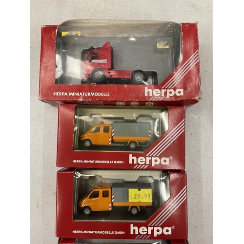 504 - FOURTEEN BOXED HERPA VEHICLES 1:87 SCALE