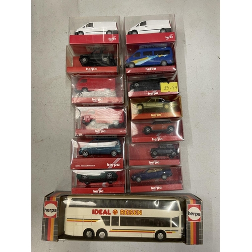 505 - FOURTEEN BOXED HERPA VEHICLES