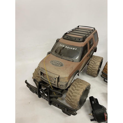 506 - TWO REMOTE CONTROL LANDROVERS WITH BATTERIES, CHARGERS AND ONE REMOTE CONTROL, IN WORKING ORDER BUT ... 