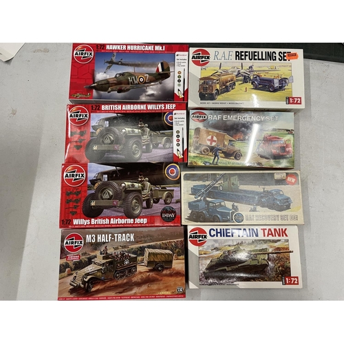 513 - EIGHT BOXED AIRFIX MILITARY RELATED KITS