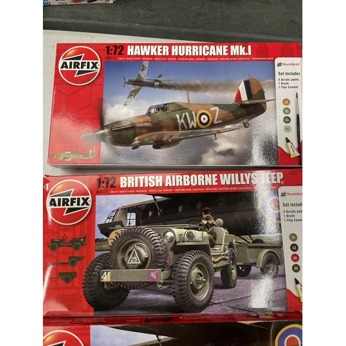 513 - EIGHT BOXED AIRFIX MILITARY RELATED KITS