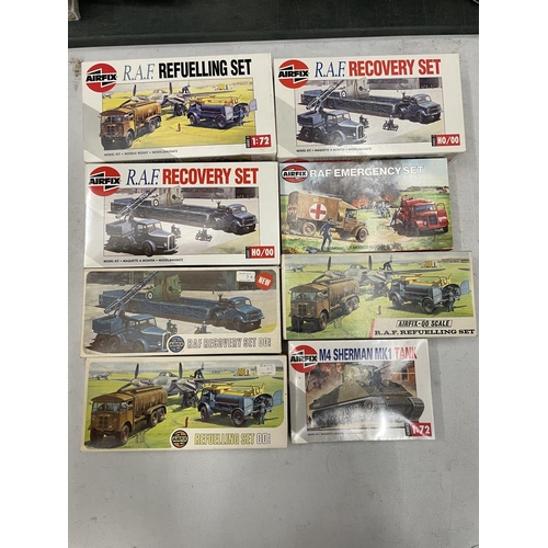 514 - EIGHT BOXED AIRFIX MILITARY RELATED KITS